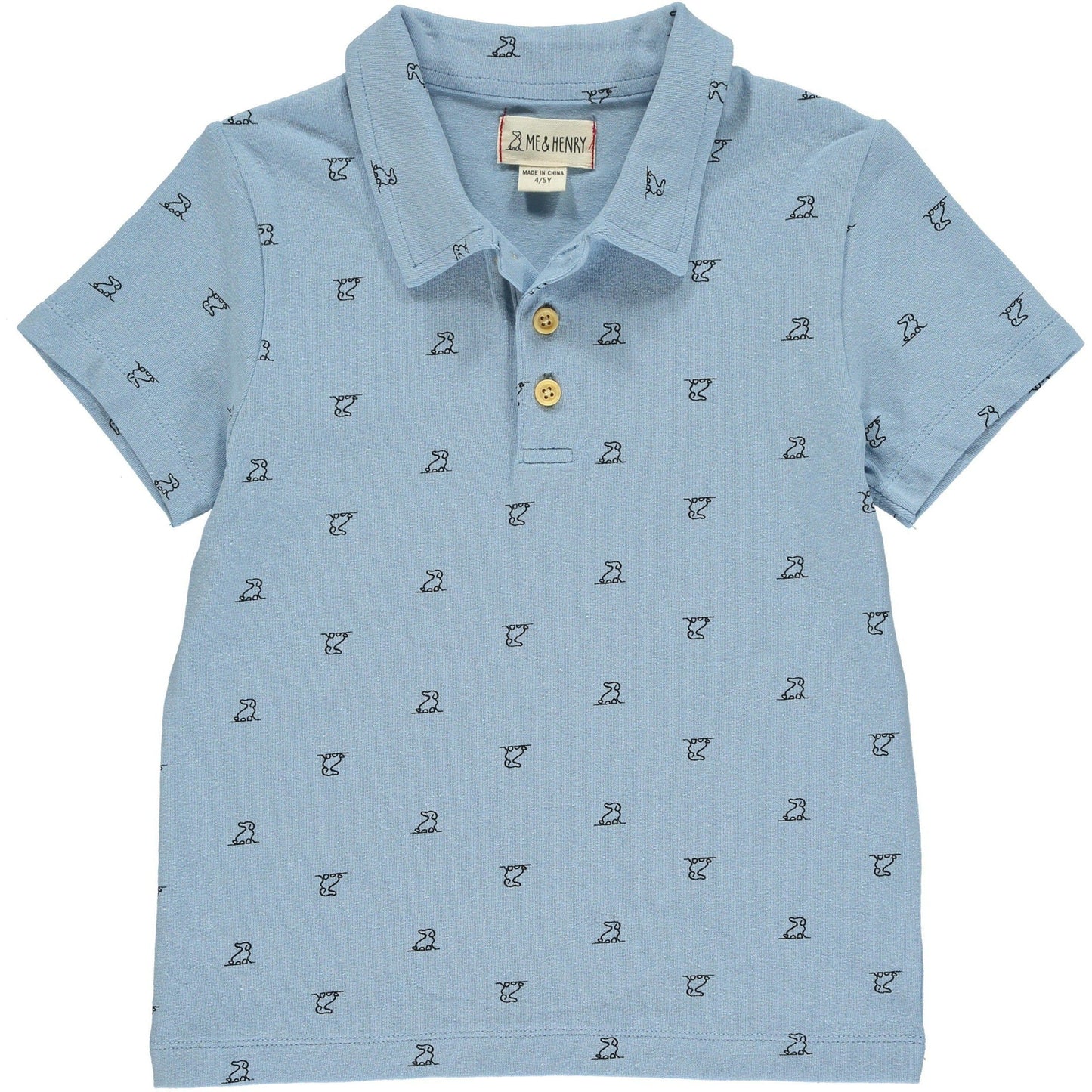 Me & Henry Polreath Blue Henry Print Polo