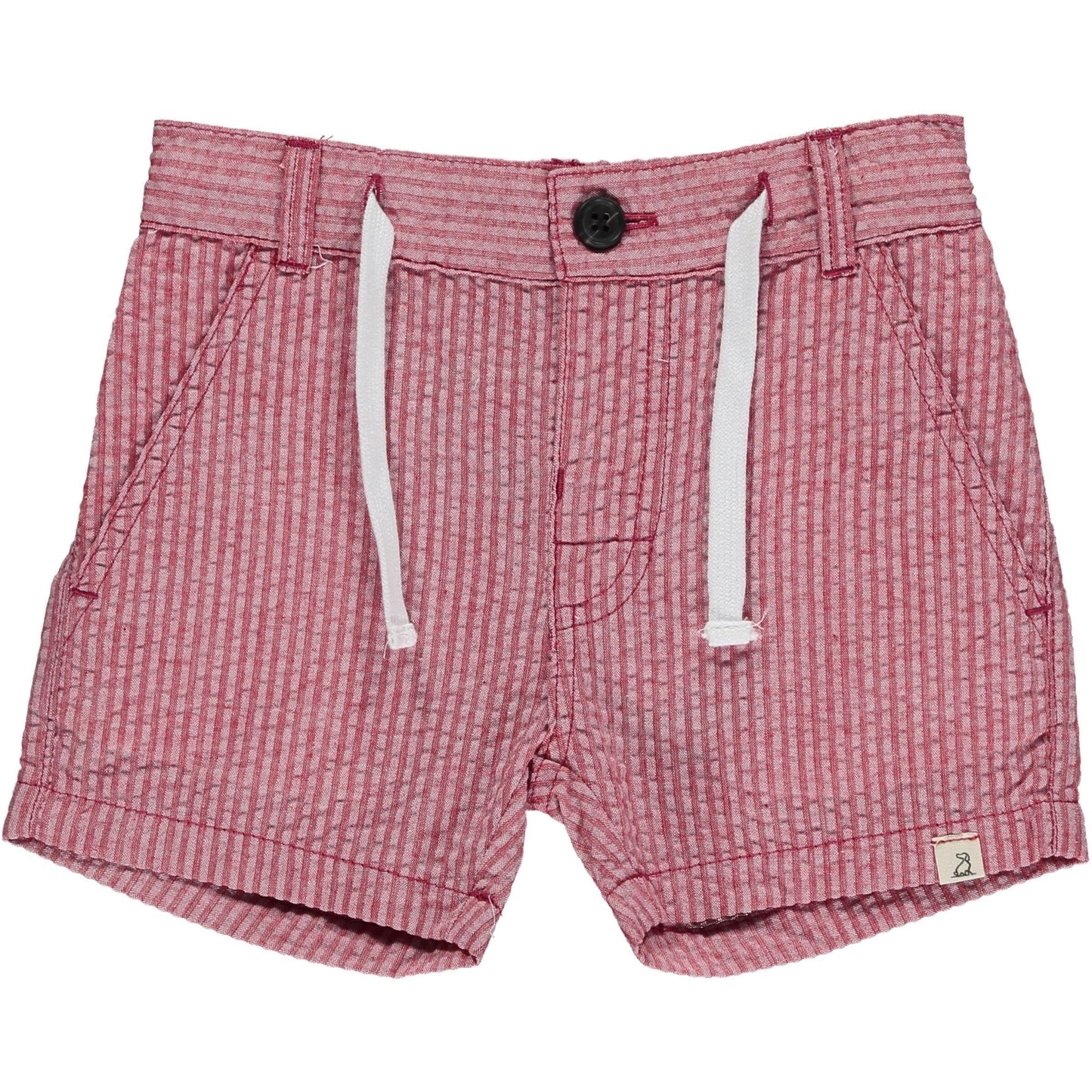 Me & Henry Crew Coral Seersucker Shorts