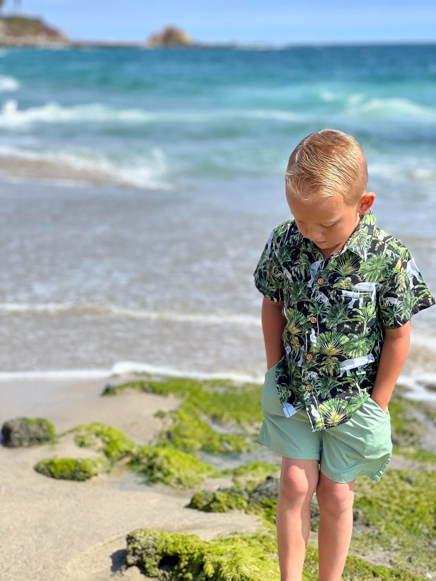 Me & Henry Splash Sage Swim Shorts