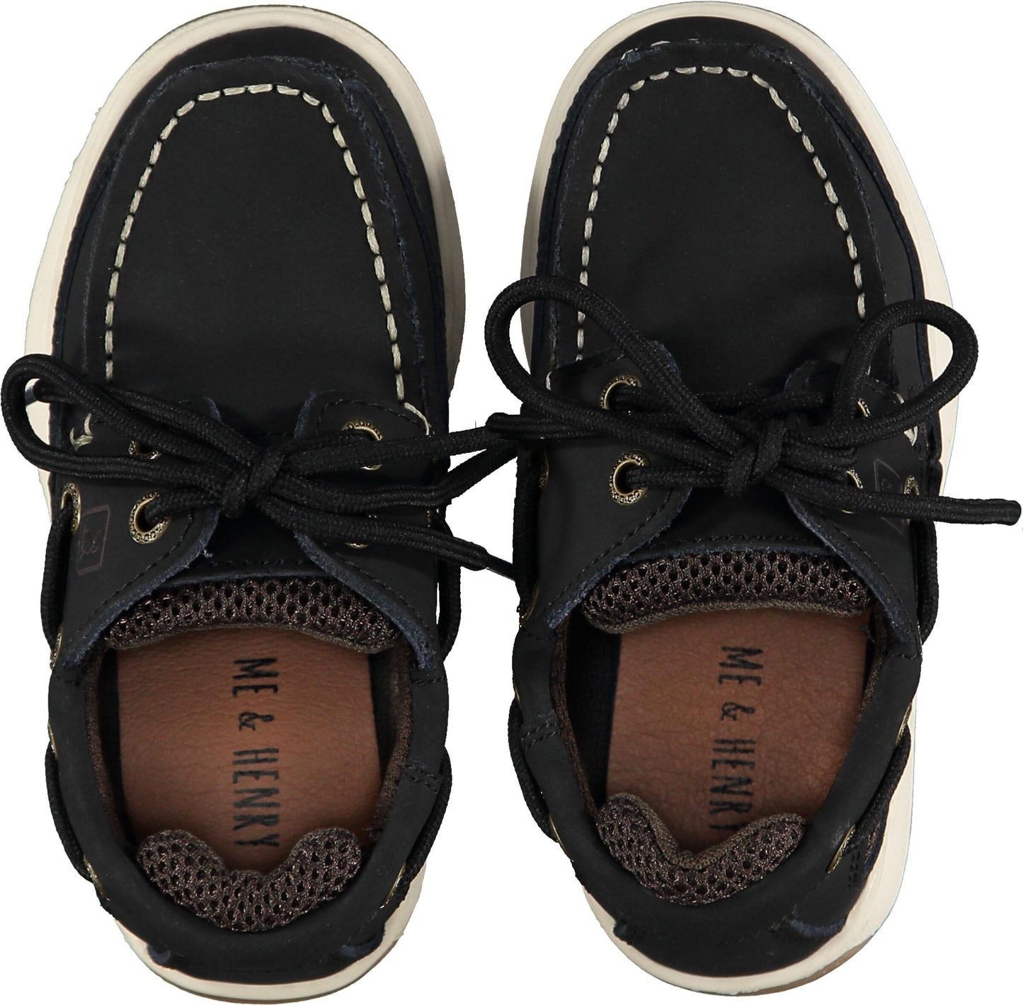 Me & Henry Hampton Leather Boat Shoes Navy