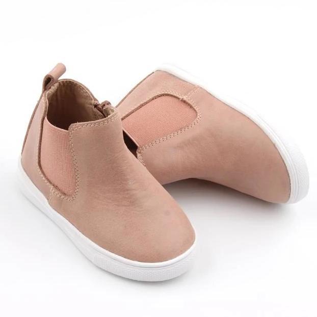 Consciously Baby Waxed Leather Chelsea Boot | Color 'Antelope Pink'