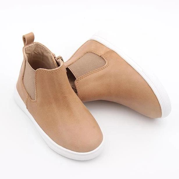 Consciously Baby Waxed Leather Chelsea Boot | Color 'Sedona Brown'