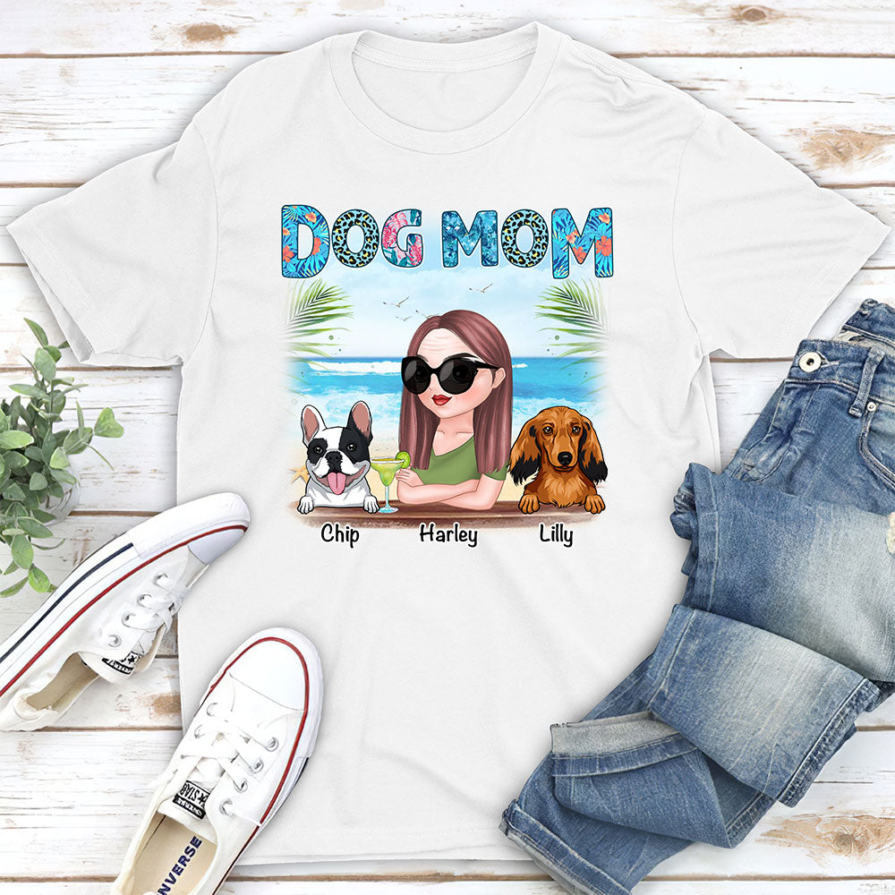 Dog Mom Summer - Personalized Custom Unisex T-shirt