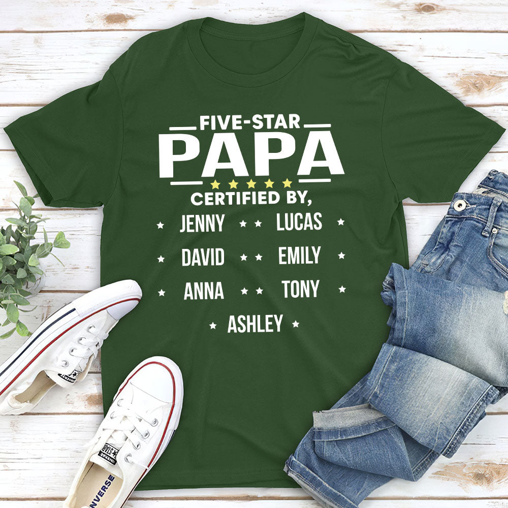 Five Star Grandpa - Personalized Custom Unisex T-shirt