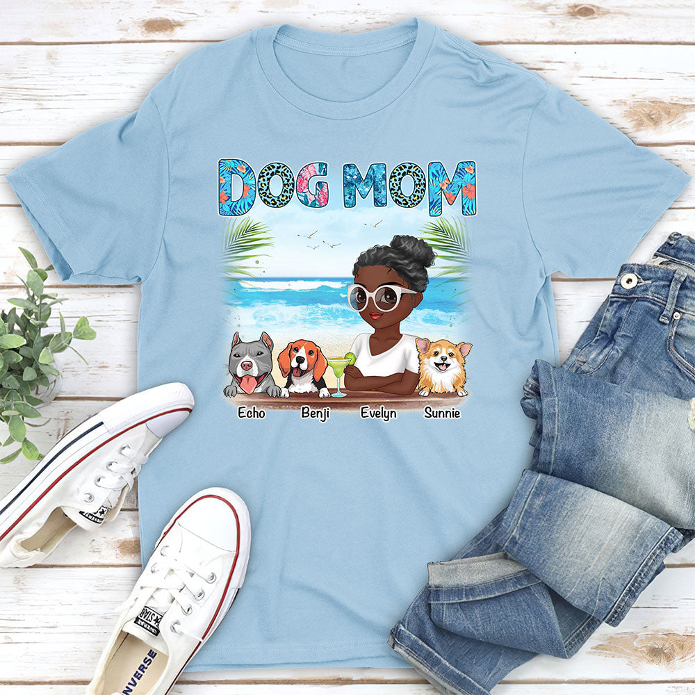 Dog Mom Summer - Personalized Custom Unisex T-shirt