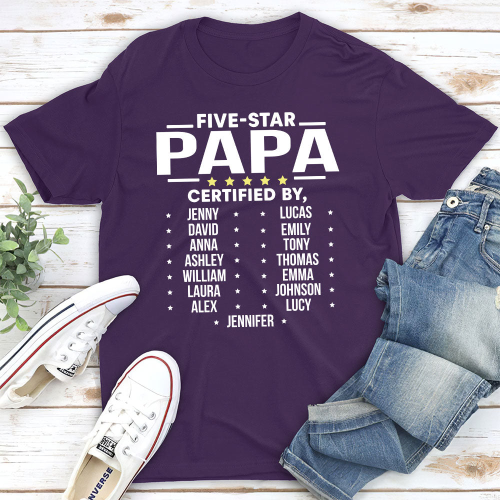 Five Star Grandpa - Personalized Custom Unisex T-shirt