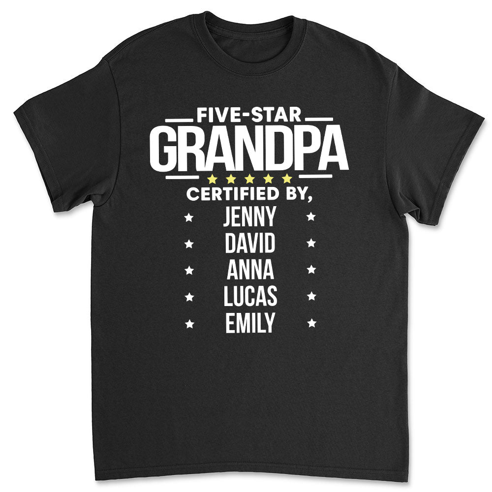 Five Star Grandpa - Personalized Custom Unisex T-shirt