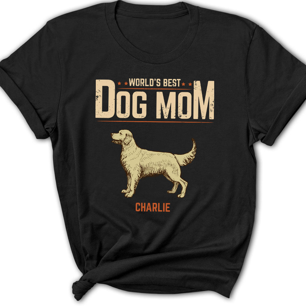 Best Dog Dad Vintage - Personalized Custom Women's T-shirt