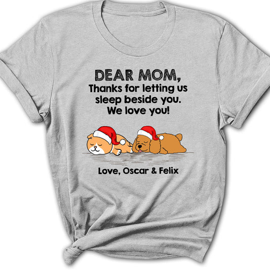 Sleep Beside Pet - Personalized Custom Women's T-shirt