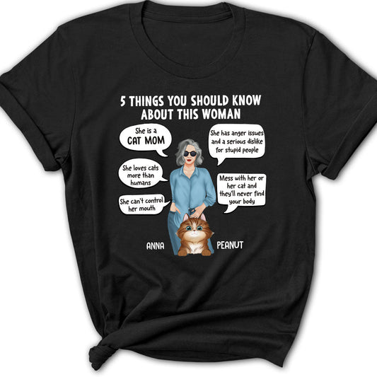 5 Things Cat Mom - Personalized Custom Women's T-shirt