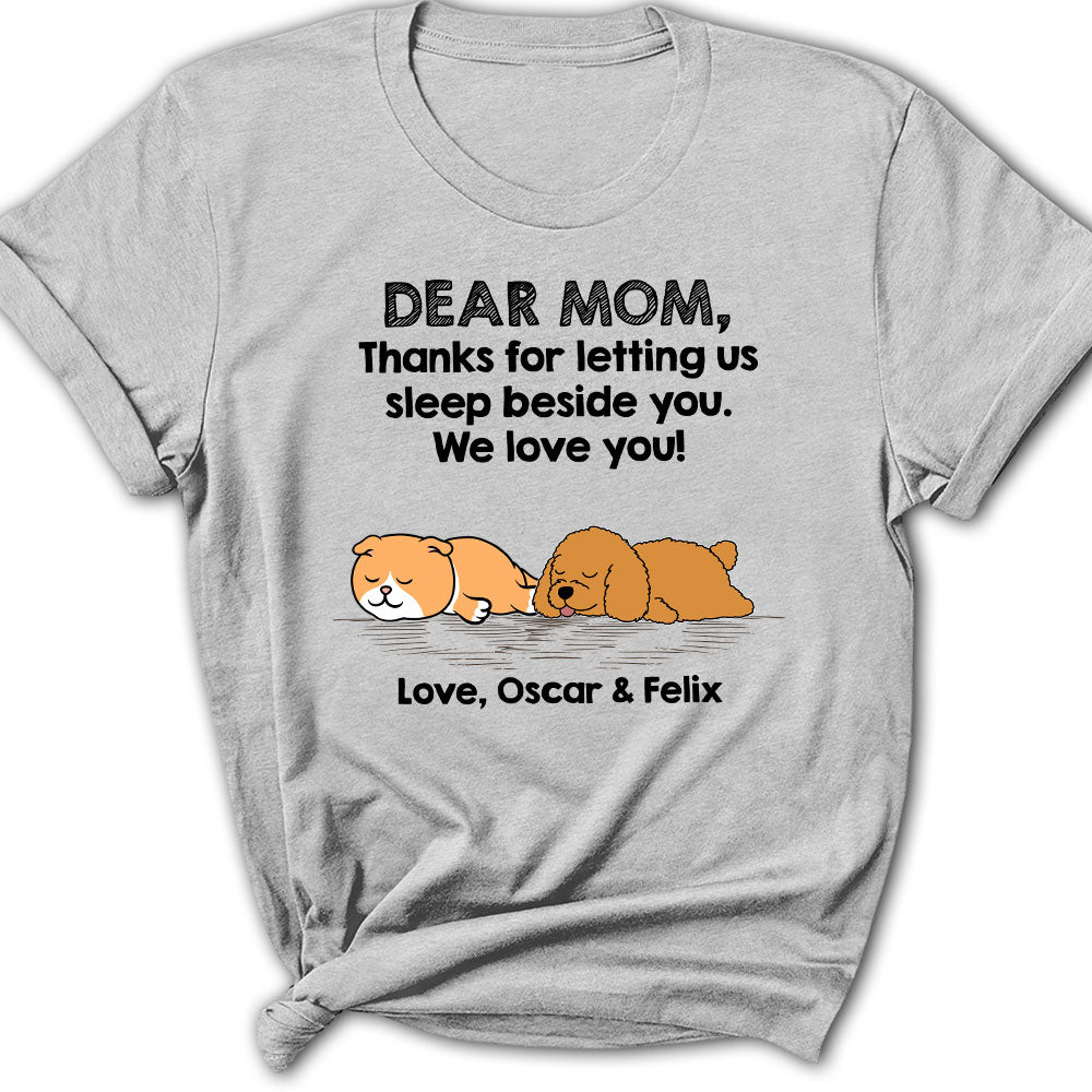 Sleep Beside Pet 2 - Personalized Custom Women's T-shirt