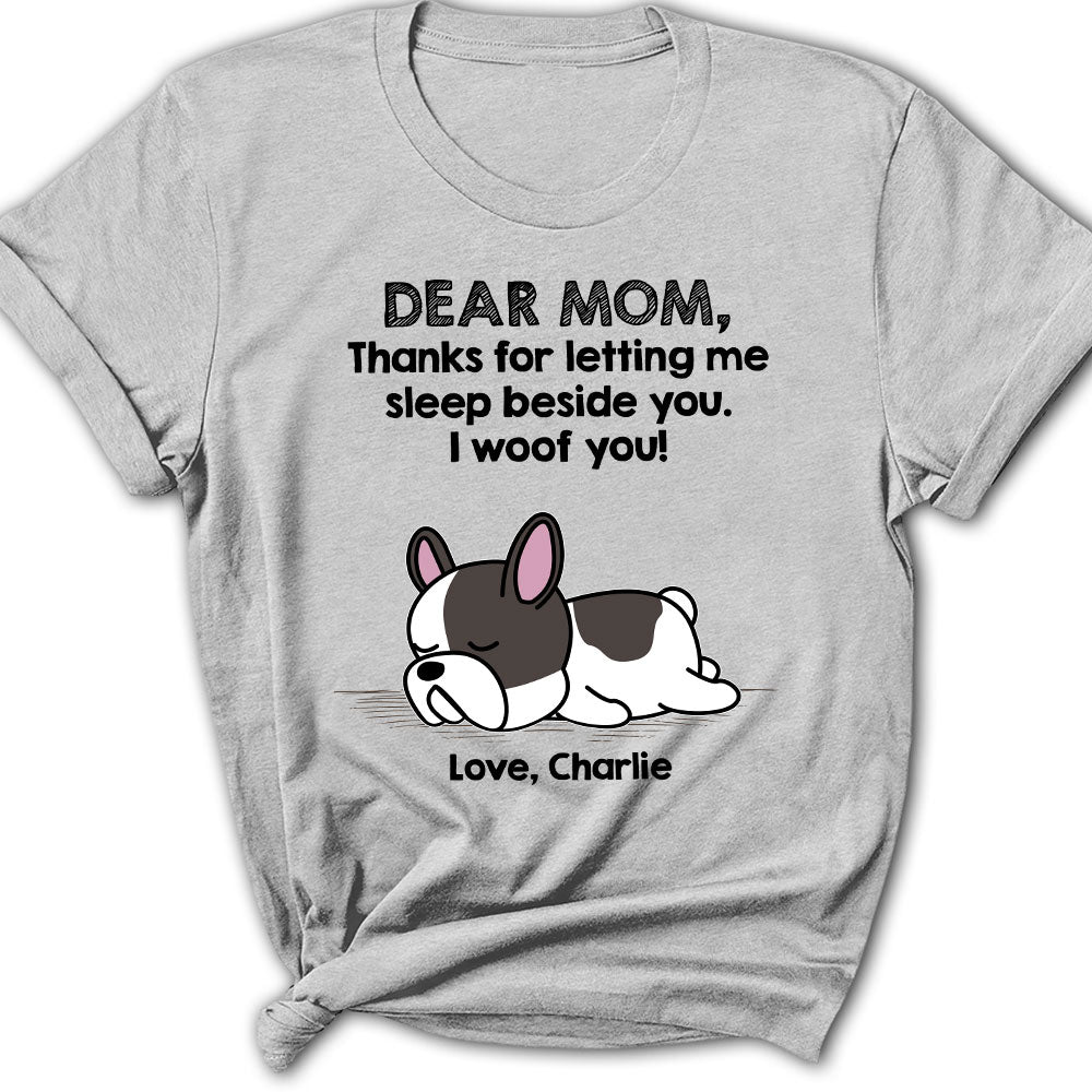 Sleep Beside Dog 2 - Personalized Custom Women's T-shirt