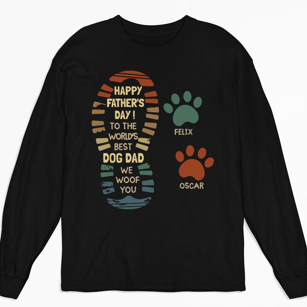 World Best Dog Dad - Personalized Custom Long Sleeve T-shirt