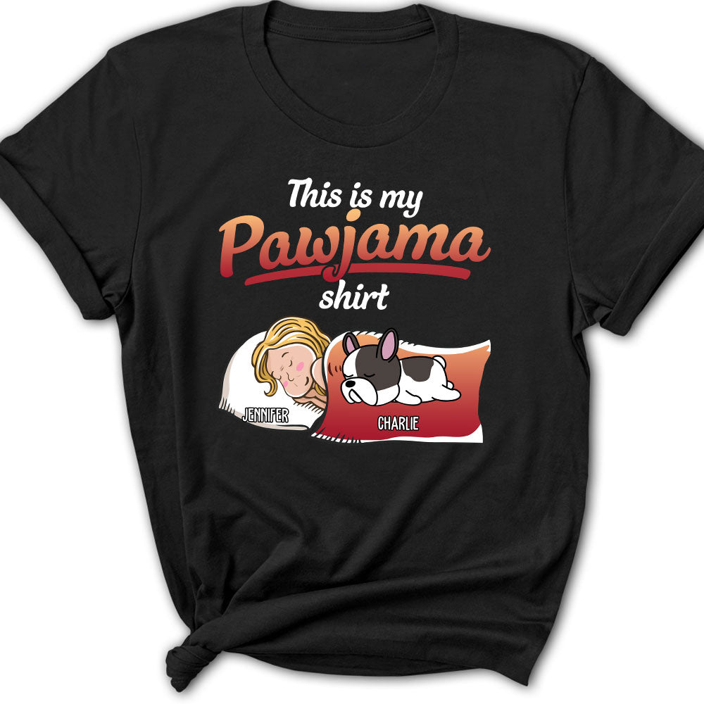 Holiday Pawjama With Dog - Personalized Custom Women's T-shirt