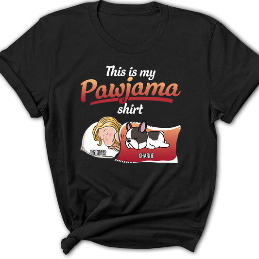 Holiday Pawjama With Dog - Personalized Custom Women's T-shirt