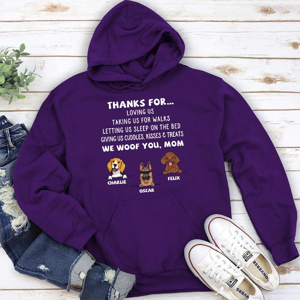 Dog Thanks For... - Personalized Custom Hoodie