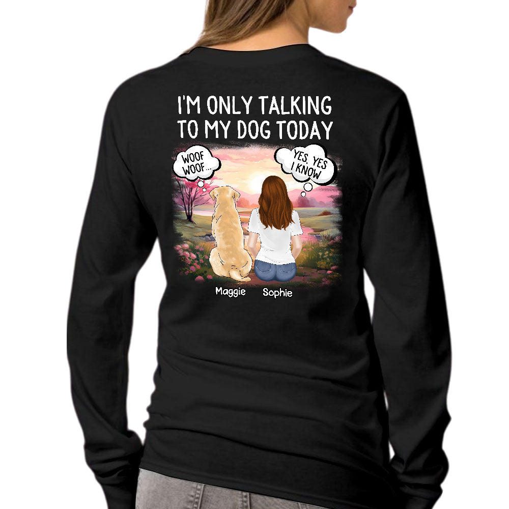 Talking To Dog Cat - Personalized Custom Long Sleeve T-shirt