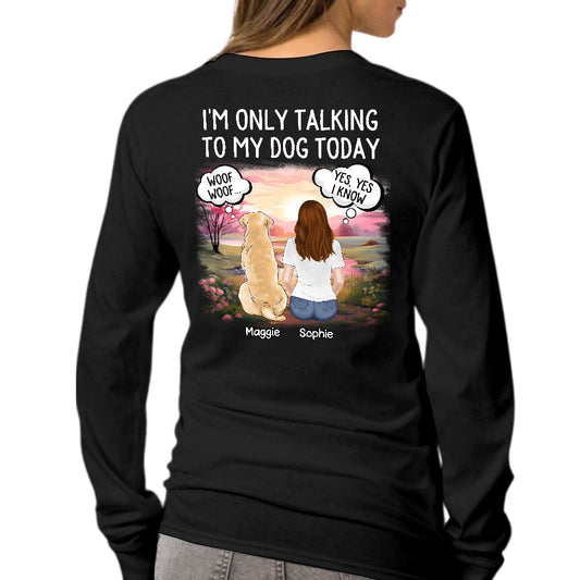 Talking To Dog Cat - Personalized Custom Long Sleeve T-shirt