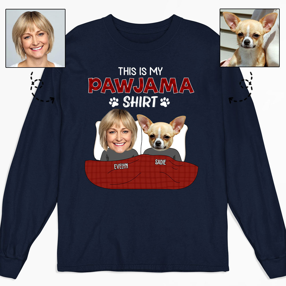 Pajama Shirt Photo - Personalized Custom Long Sleeve T-shirt