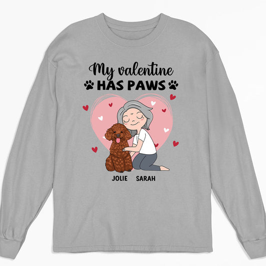 Dog Mom Valentine - Personalized Custom Long Sleeve T-shirt