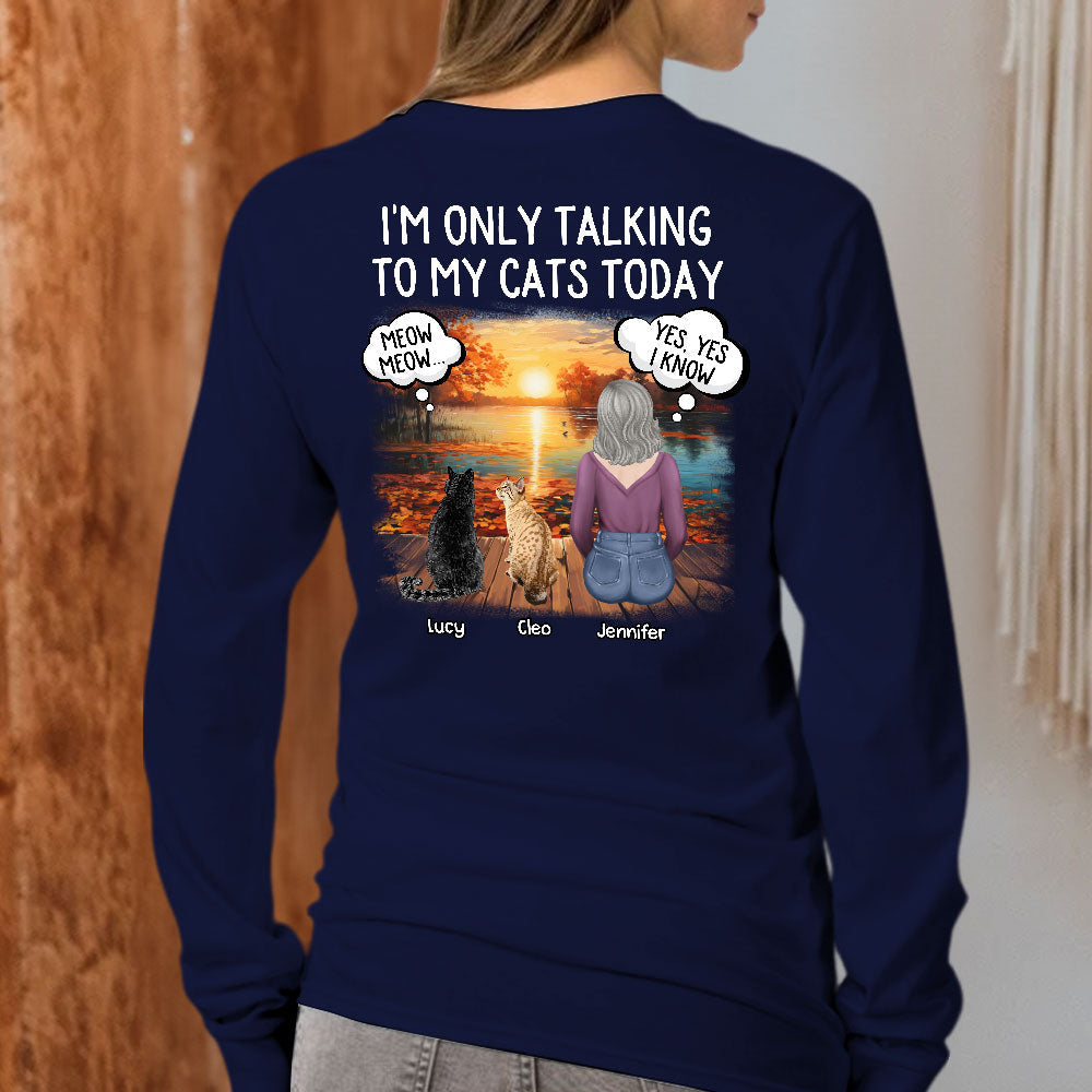 Talking To Dog Cat - Personalized Custom Long Sleeve T-shirt