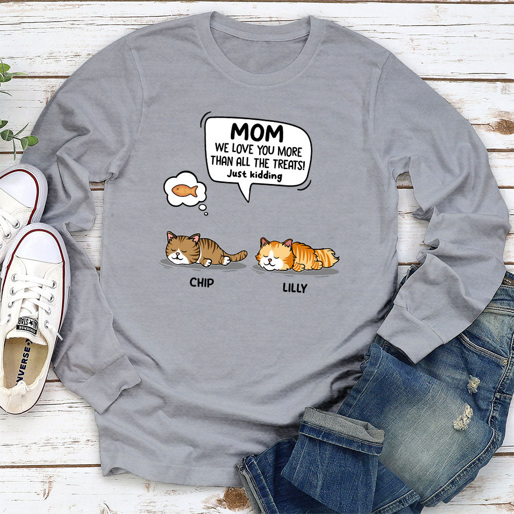 Cat Just Kidding - Personalized Custom Long Sleeve T-shirt