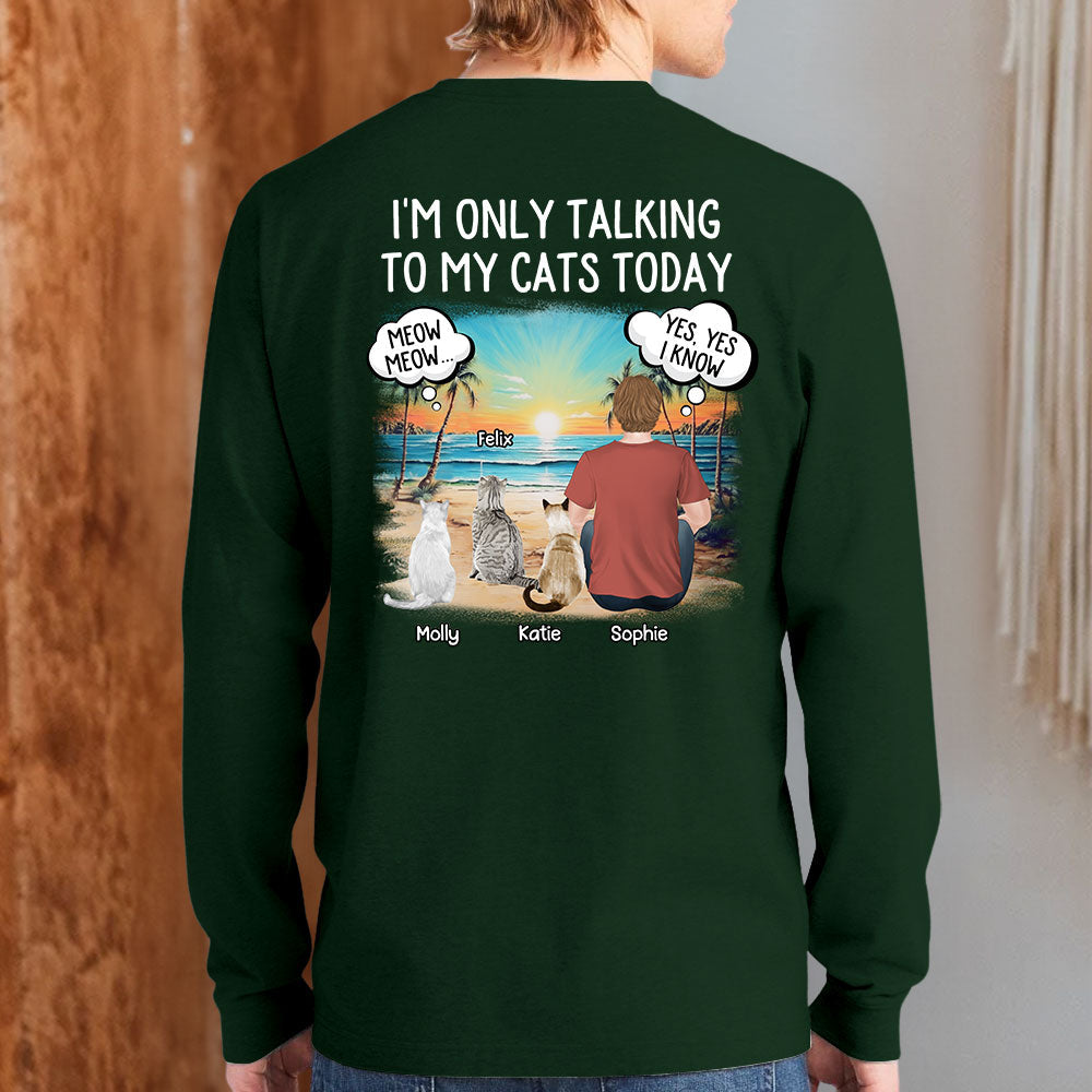 Talking To Dog Cat - Personalized Custom Long Sleeve T-shirt