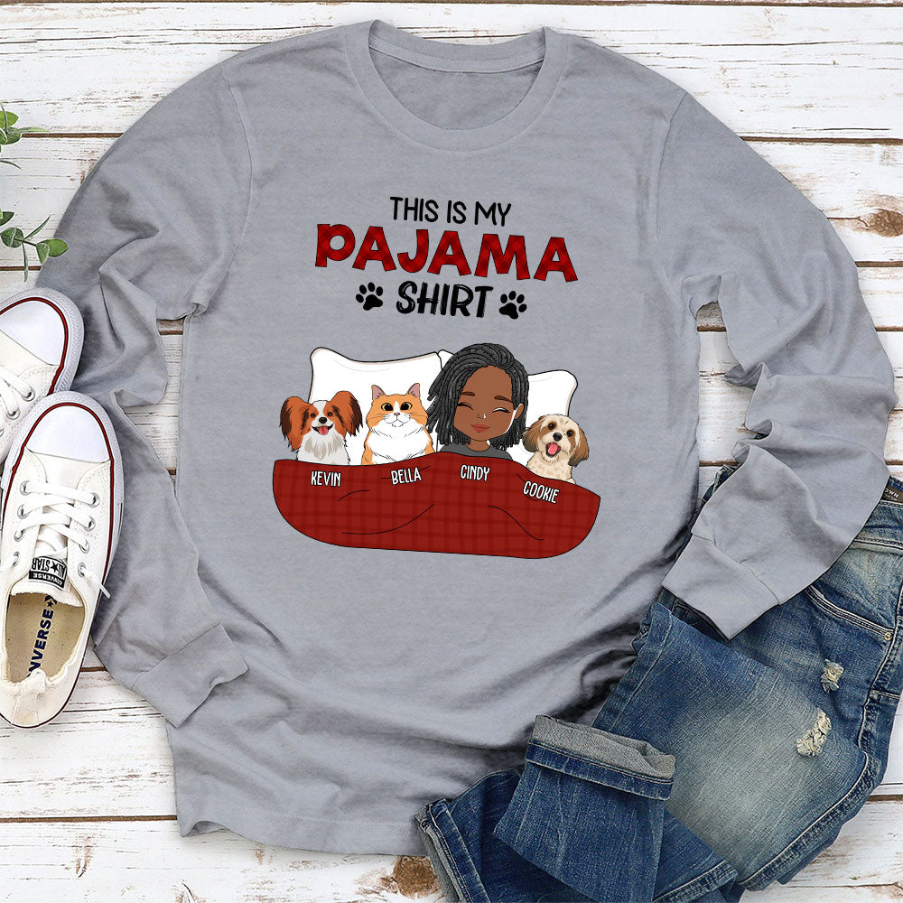 Pet Pajama Shirt - Personalized Custom Long Sleeve T-shirt