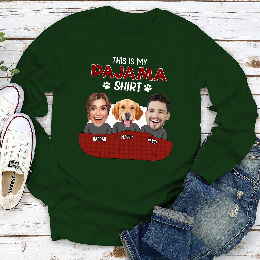 Pajama Shirt Photo - Personalized Custom Long Sleeve T-shirt
