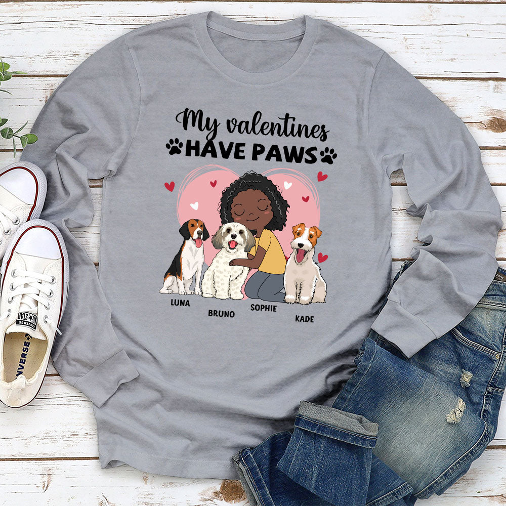 Dog Mom Valentine - Personalized Custom Long Sleeve T-shirt