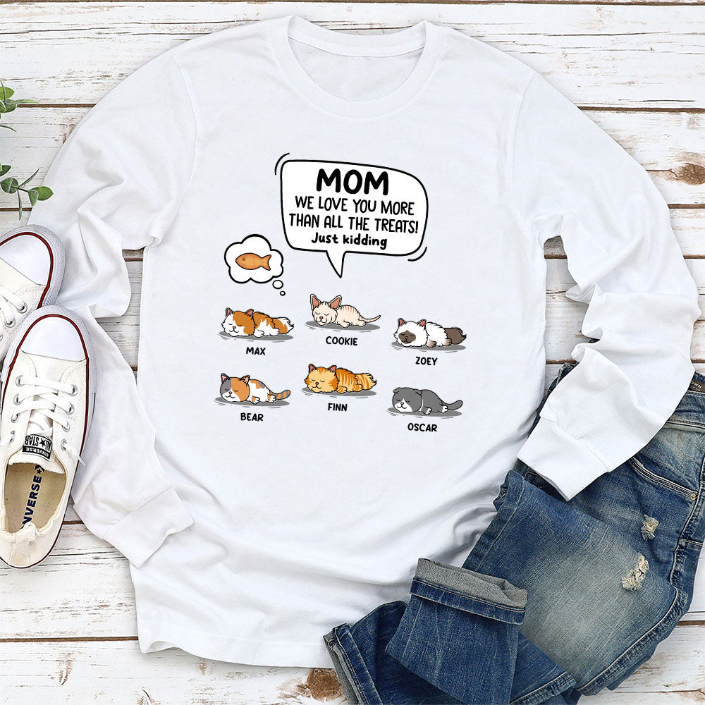Cat Just Kidding - Personalized Custom Long Sleeve T-shirt