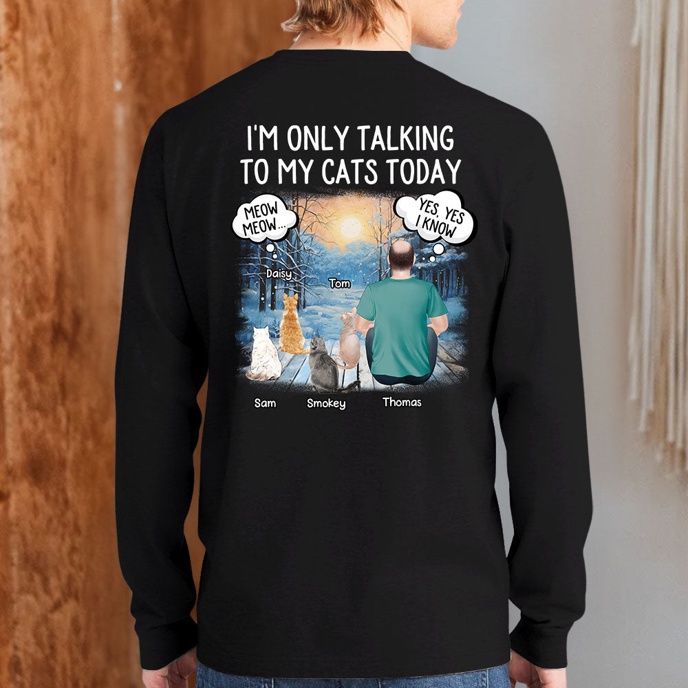 Talking To Dog Cat - Personalized Custom Long Sleeve T-shirt