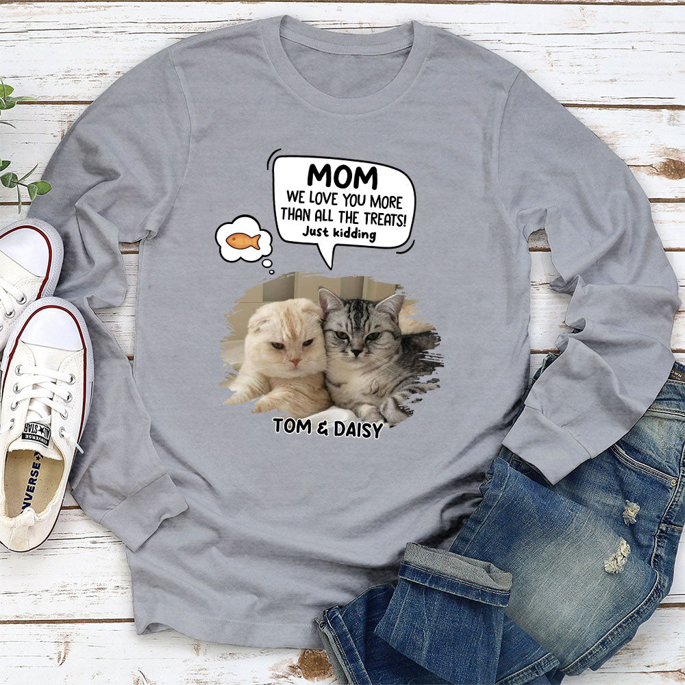 Cat Just Kidding - Personalized Custom Long Sleeve T-shirt