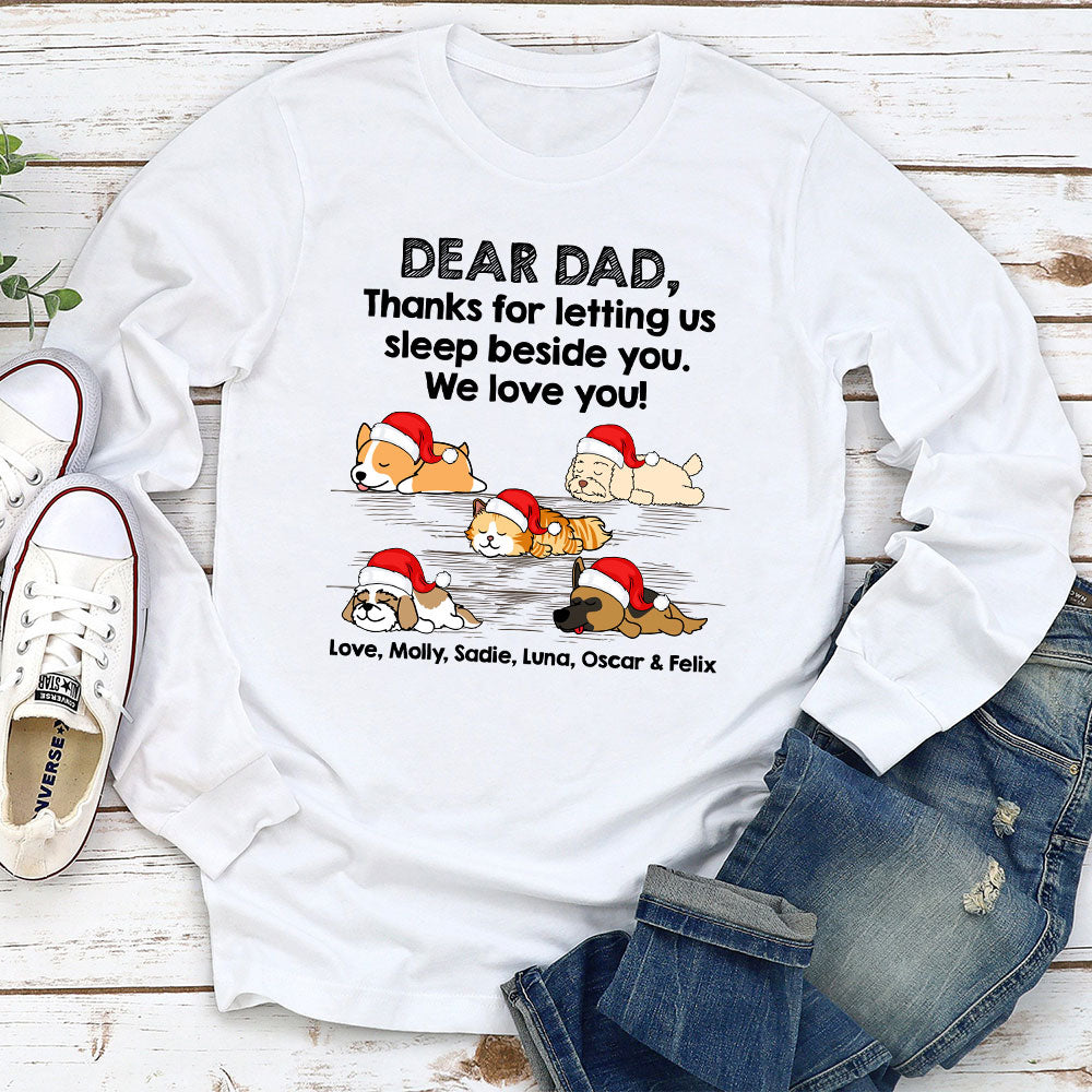 Sleep Beside Pet - Personalized Custom Long Sleeve T-shirt