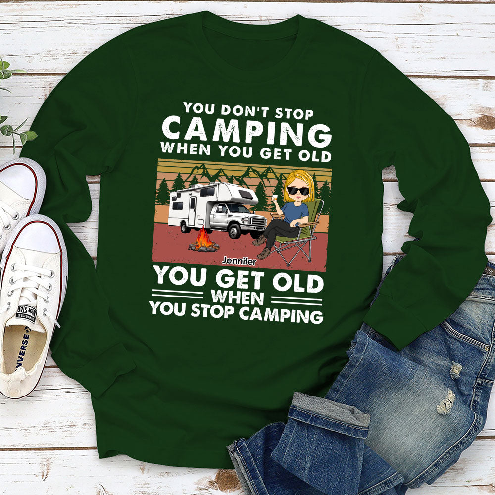 Dont Stop Camping - Personalized Custom Long Sleeve T-shirt