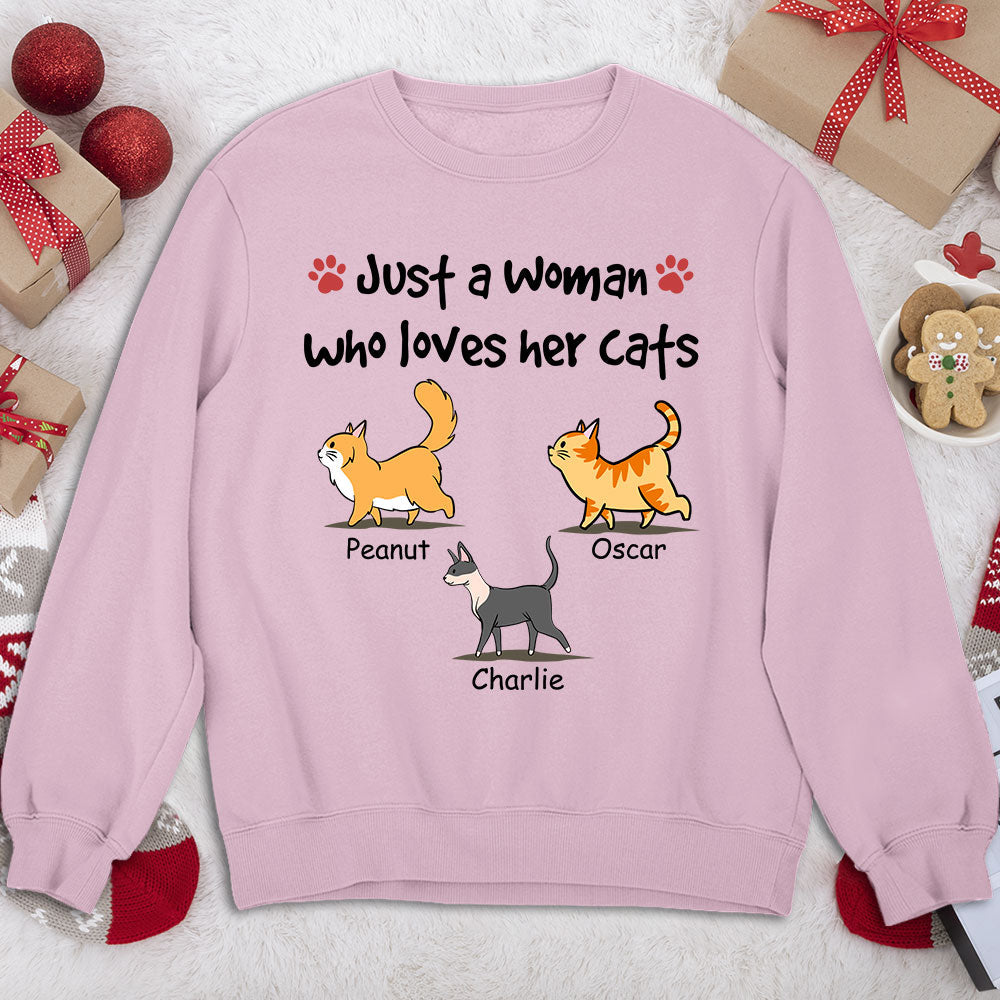 Just A Girl With Cats - Personalized Custom Sweatshirt