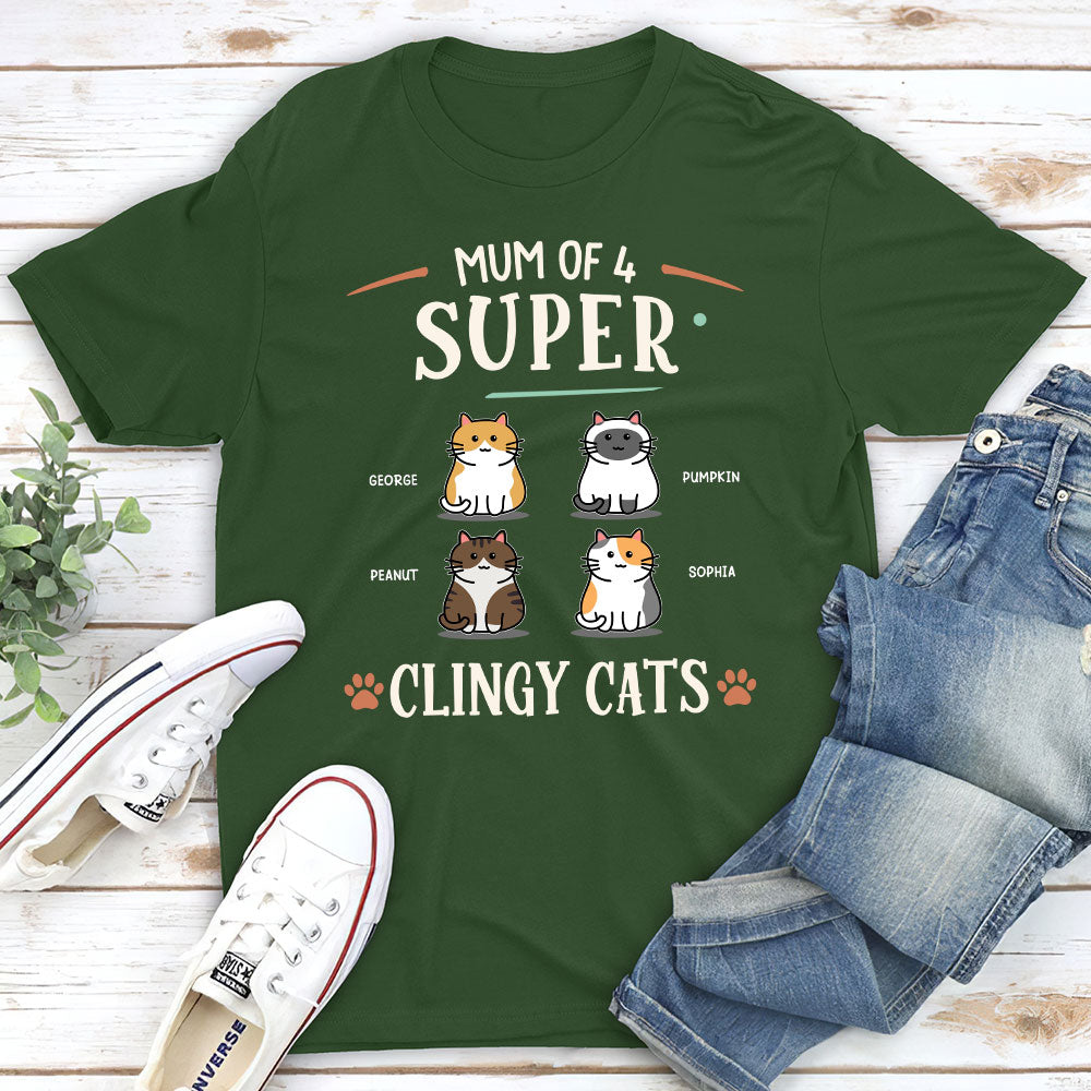 Super Clingy Cat - Personalized Custom Unisex T-shirt