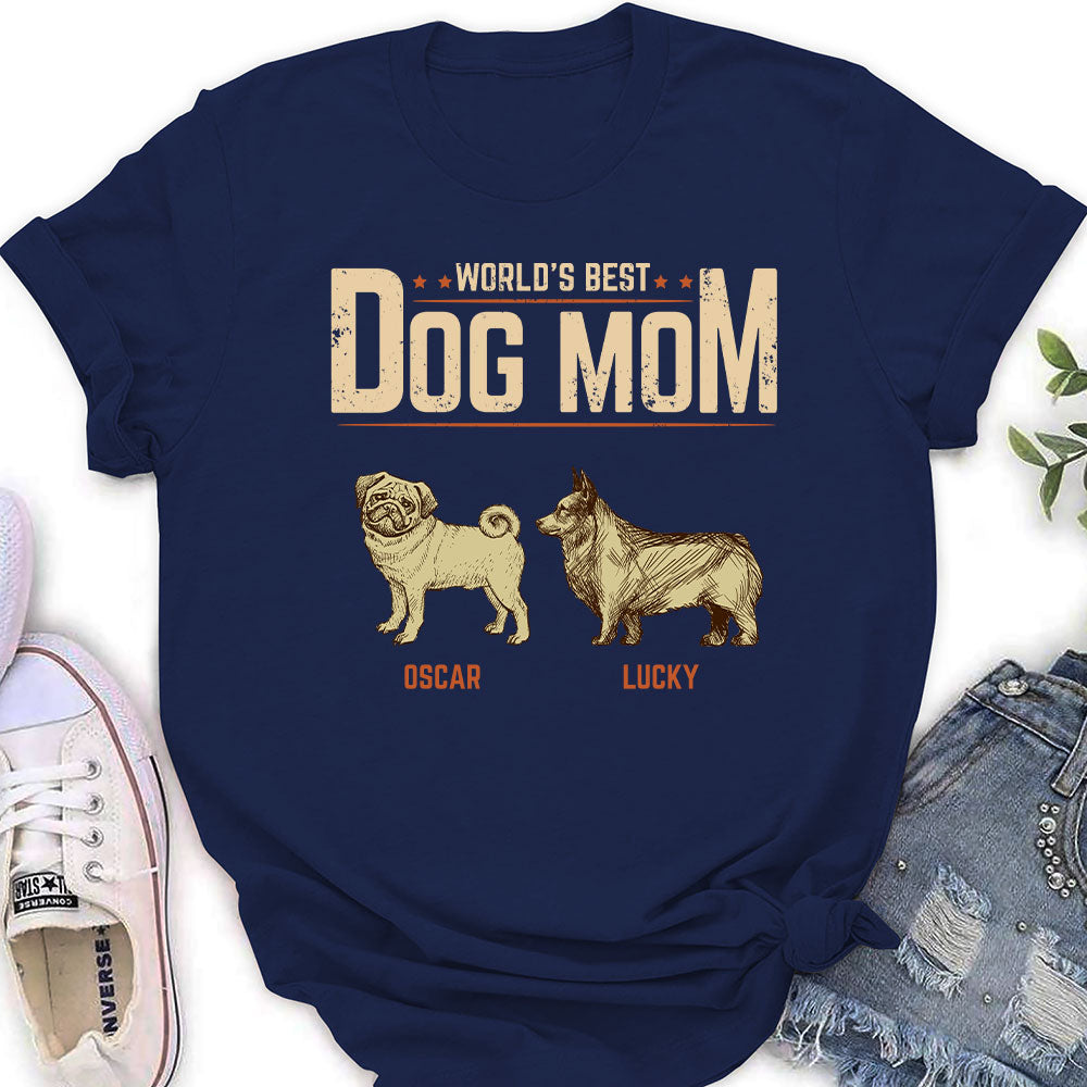 Best Dog Dad Vintage - Personalized Custom Women's T-shirt