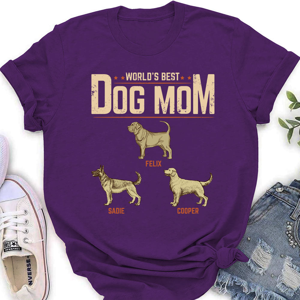 Best Dog Dad Vintage - Personalized Custom Women's T-shirt