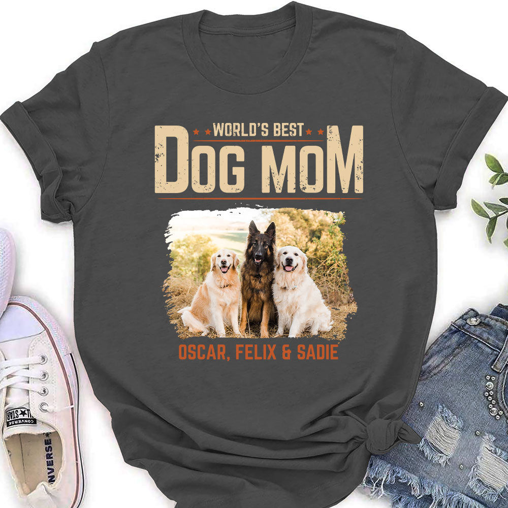 Best Dog Dad Vintage - Personalized Custom Women's T-shirt