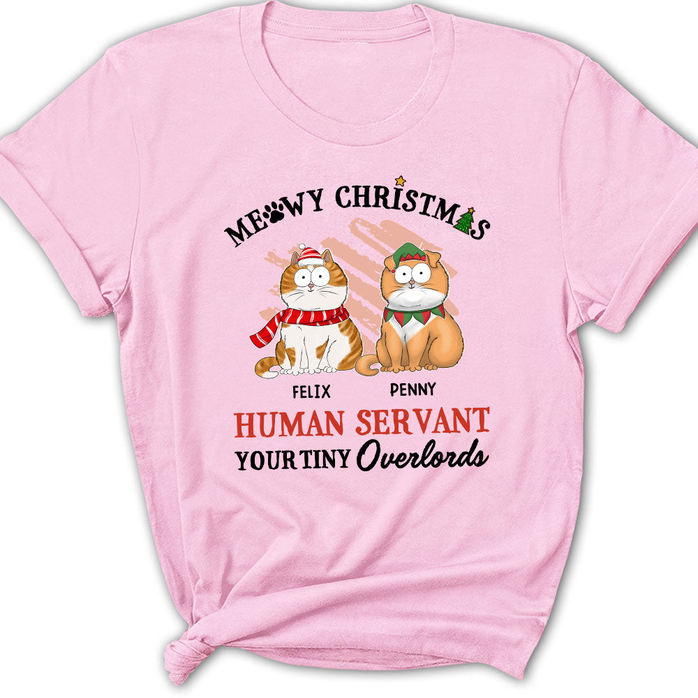 Meowy Christmas Human - Personalized Custom Women's T-shirt