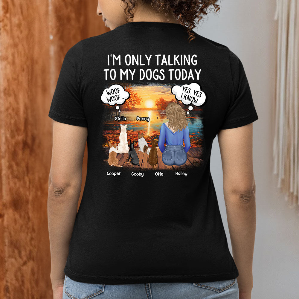 Talking To Dog Cat - Personalized Custom Women's T-shirt