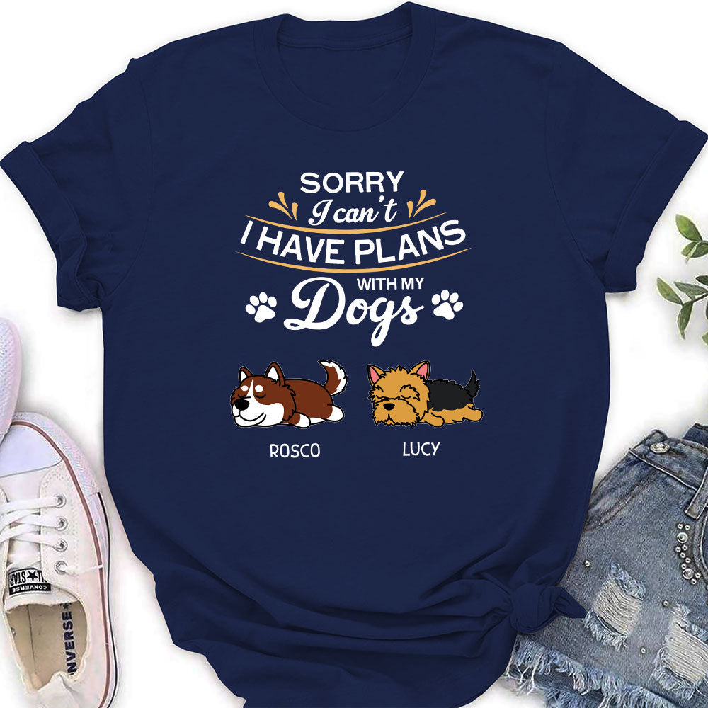 Plans With My Dog - Personalized Custom Women's T-shirt