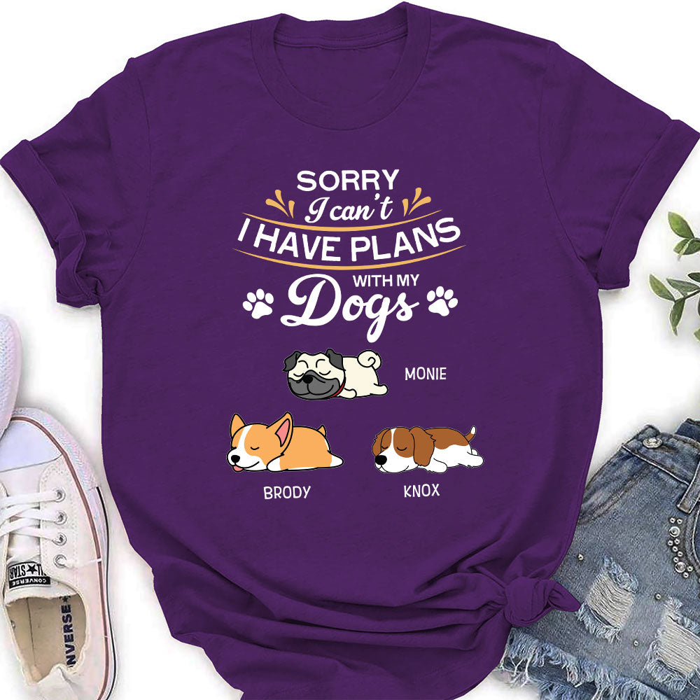 Plans With My Dog - Personalized Custom Women's T-shirt