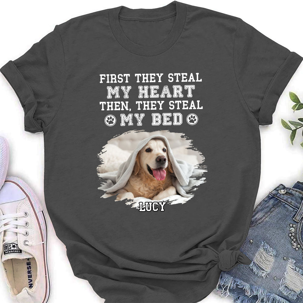 Steal My Heart First - Personalized Custom Women's T-shirt