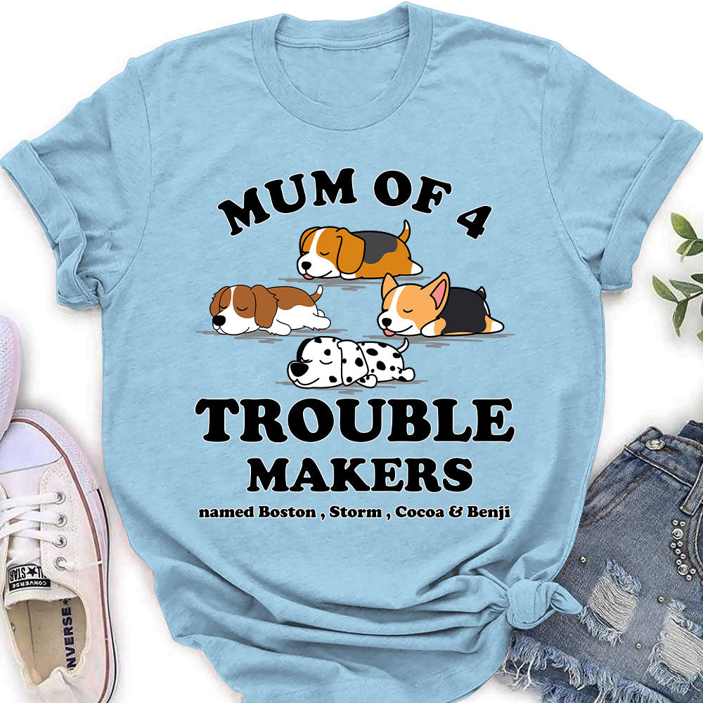 Dad Of Trouble Maker - Personalized Custom Women's T-shirt