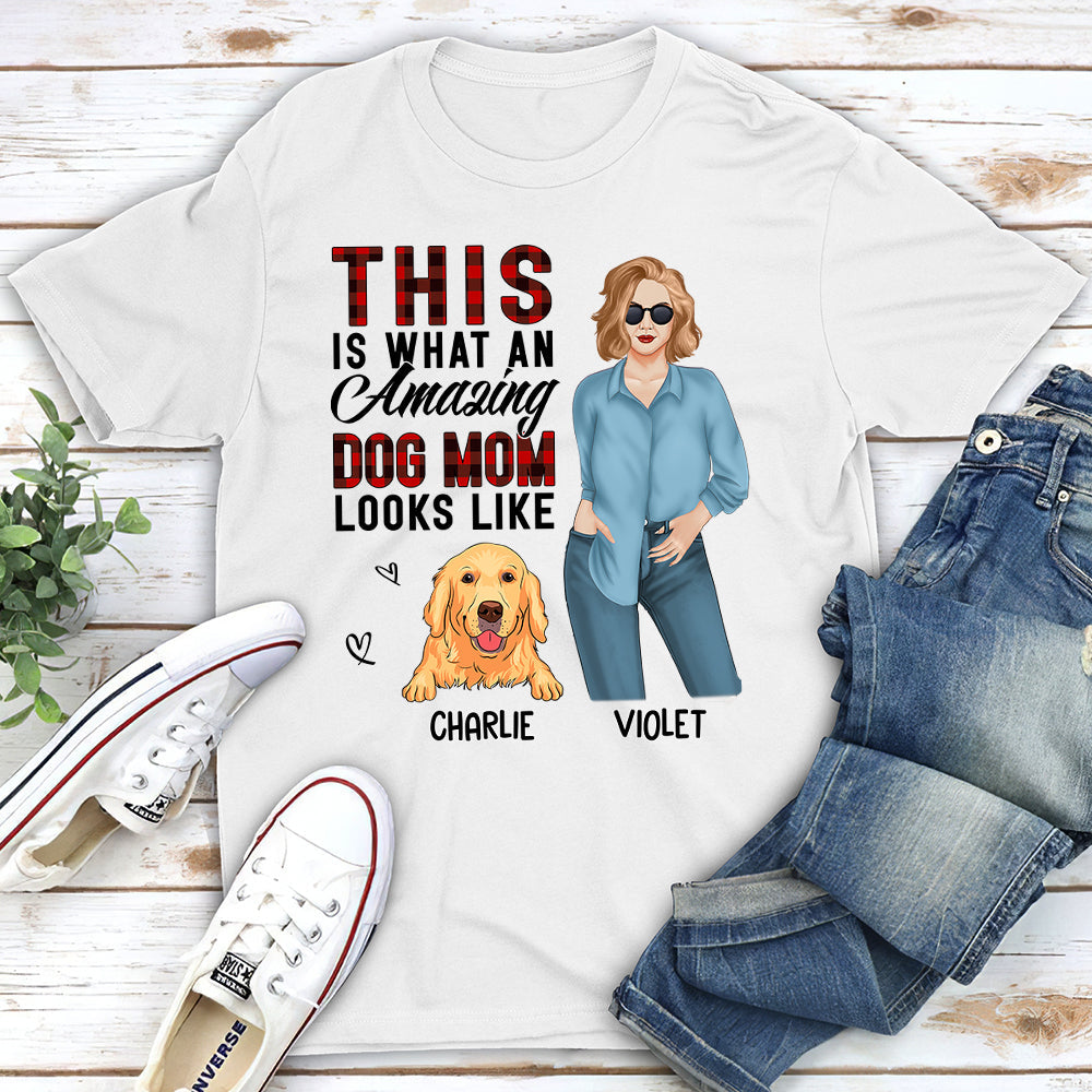 Amazing Dog Mom - Personalized Custom Unisex T-shirt