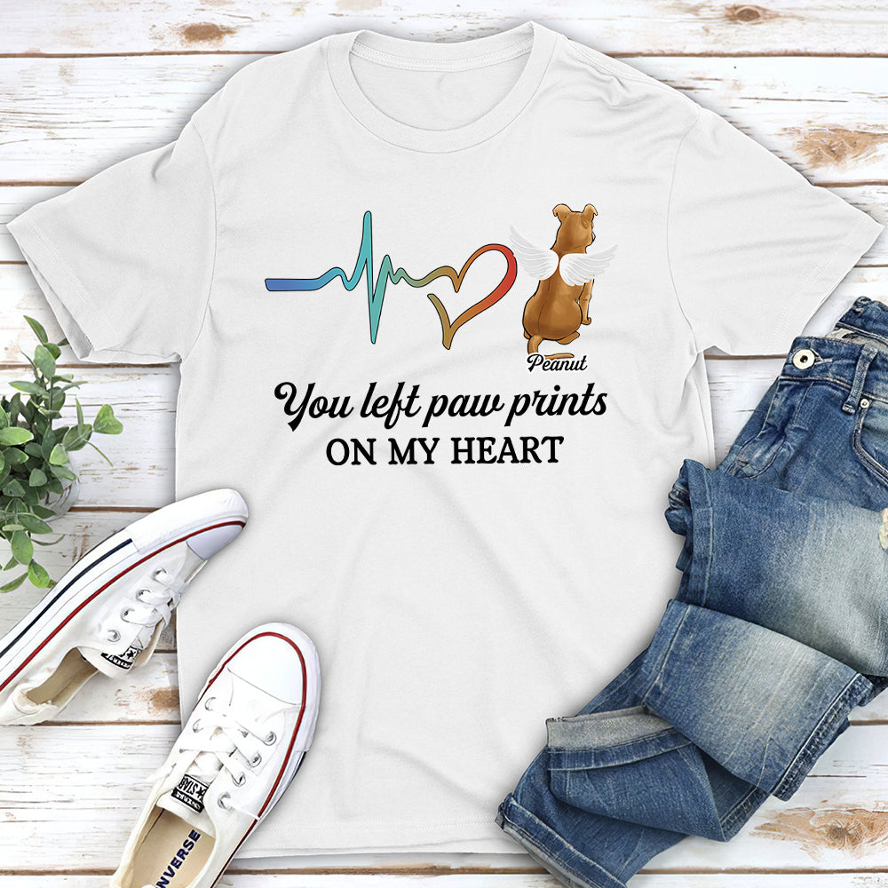 Left Paw Prints - Personalized Custom Unisex T-shirt