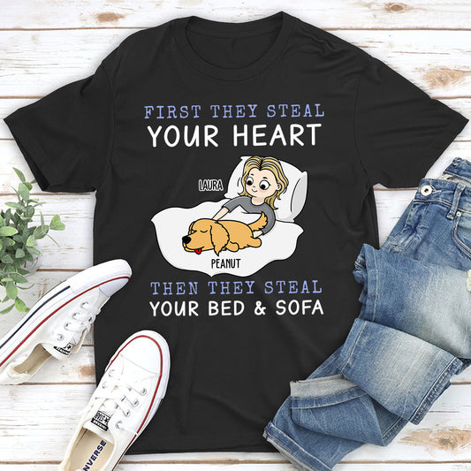 First They Steal Heart - Personalized Custom Unisex T-shirt
