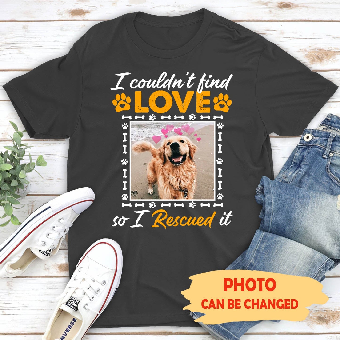 Rescue Love - Personalized Custom Photo Unisex T-shirt